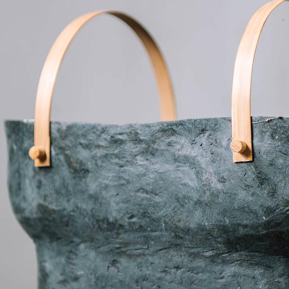 PAPER CLAY VASE (DARK GRAY DOUBLE) by INDIGENOUS